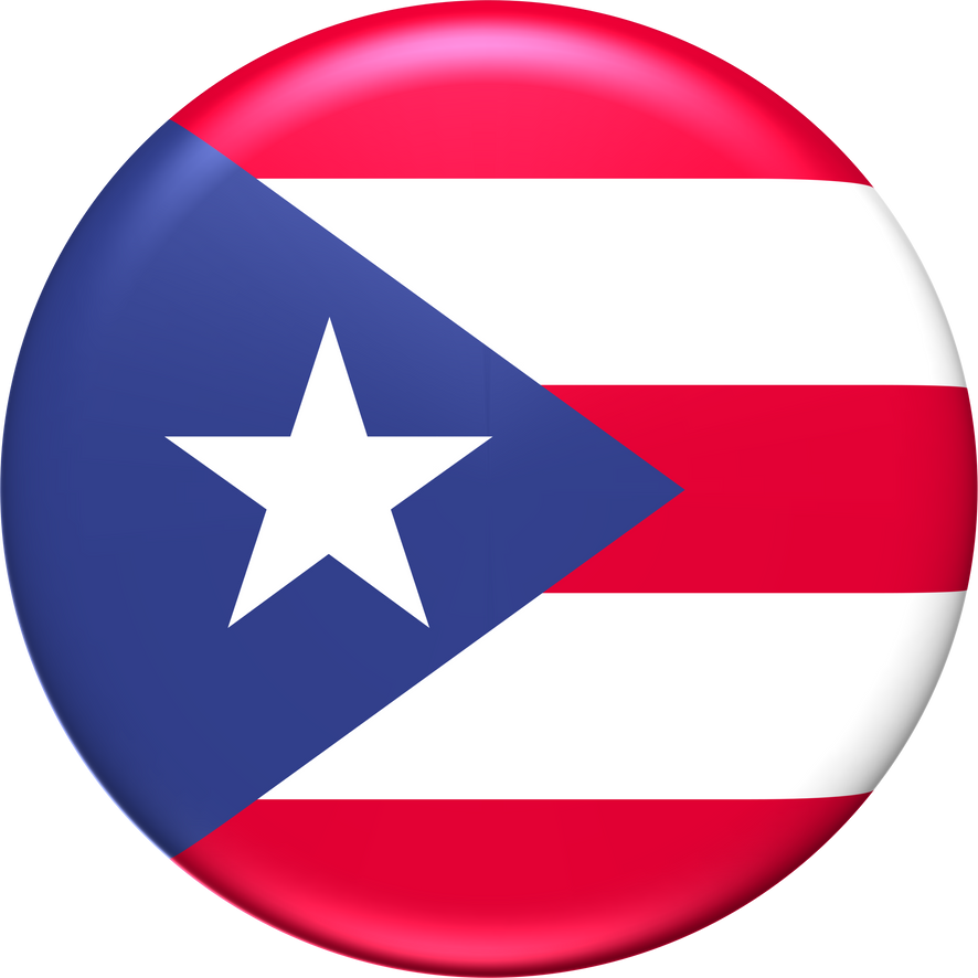 Puerto Rico flag 3D rendering circle glossy